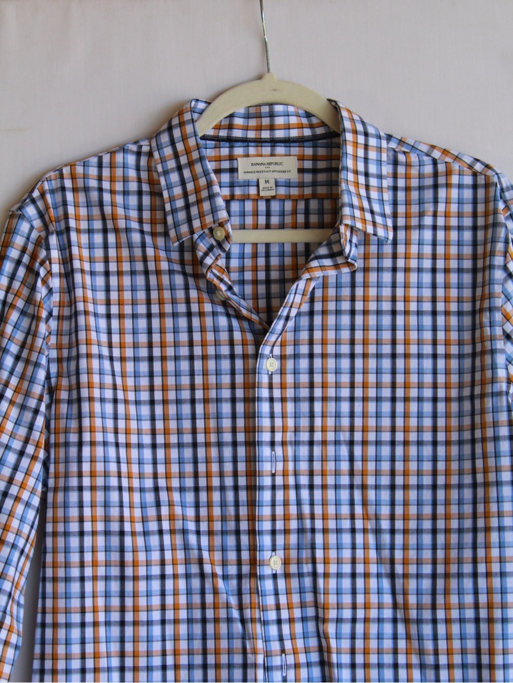 Banana Republic Untucked Fit Wrinkles Resistant Dress Shirt